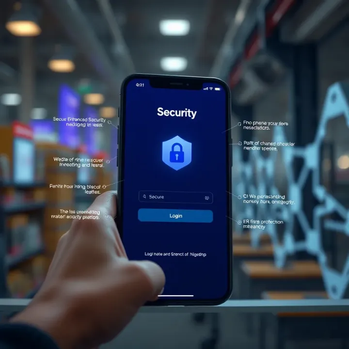 Secure login screen with advanced protection features symbolizing app security