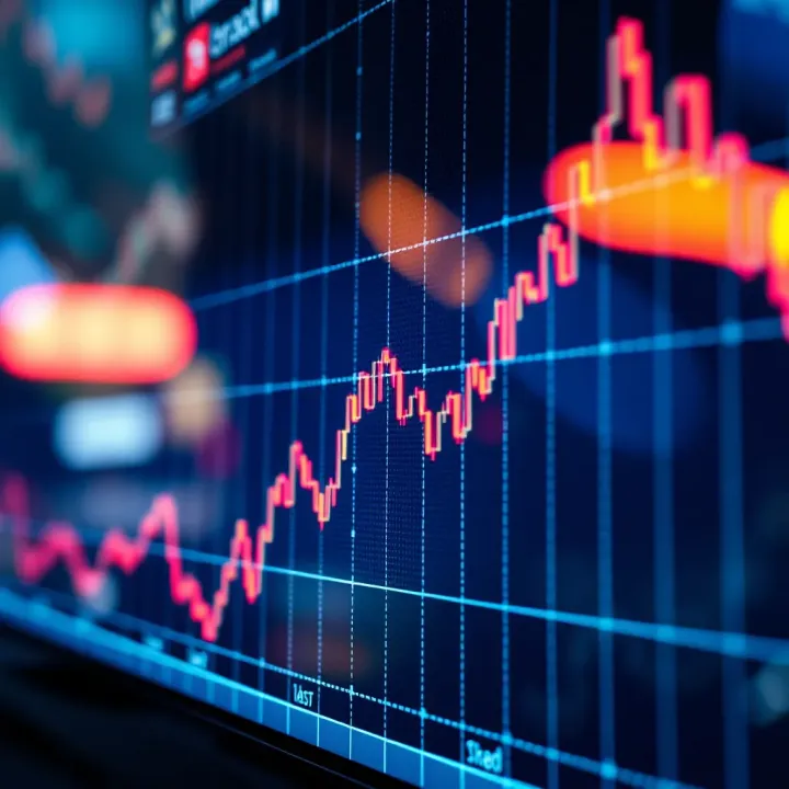 Graph showing currency exchange rates influenced by artificial intelligence algorithms