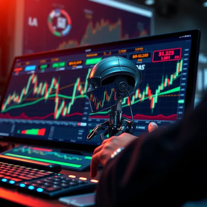 Visualization of AI-powered tools analyzing forex market data on a digital interface
