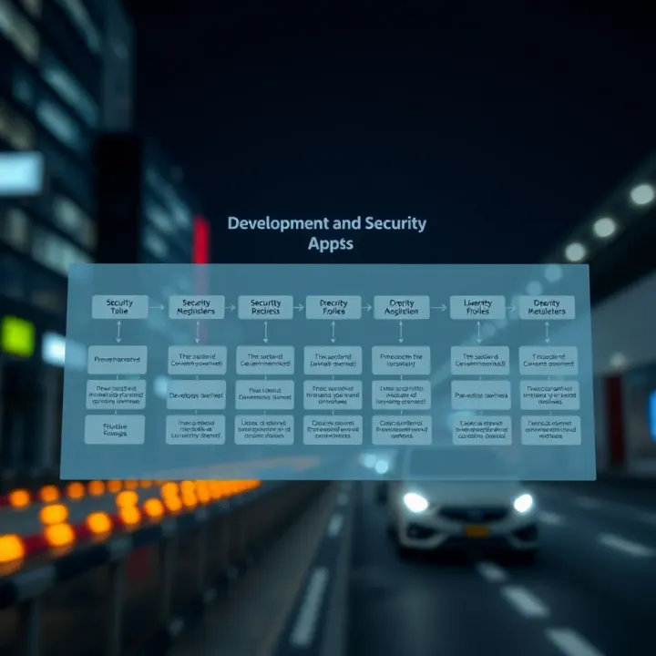 Development and Security Considerations in Binary Apps Flowchart showing development stages and security considerations for binary apps