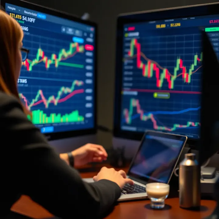 Chart analysis and trading tools illustrating strategies used in binary forex trading