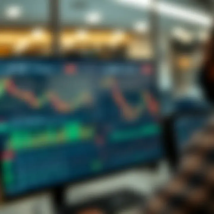 Modern trading platform interface displaying forex market charts and analysis tools