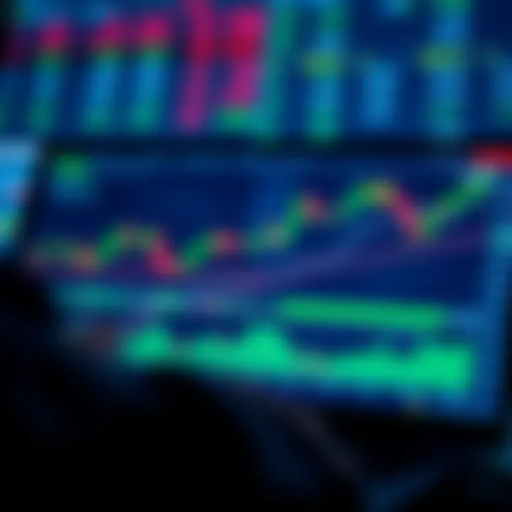 Illustration of digital forex trading platform with currency pairs and chart analysis