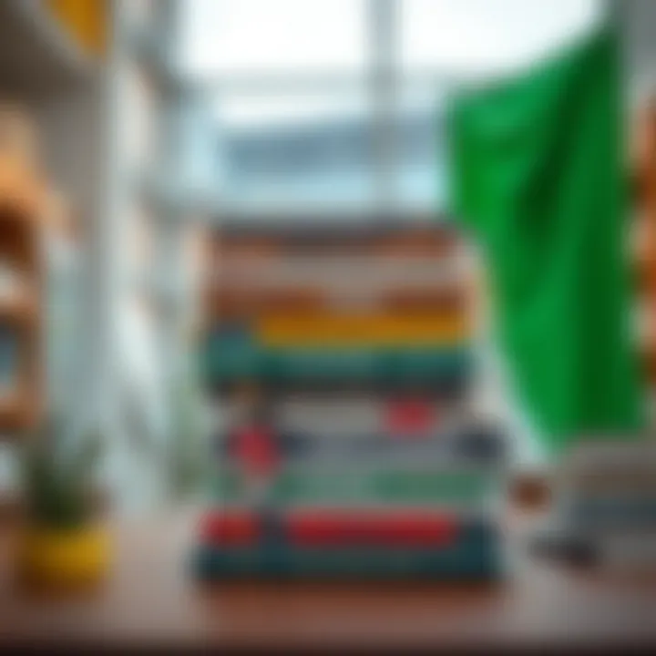 Collection of Forex Trading Books with Nigerian Market Focus Stack of books related to forex trading with Nigerian flag in background