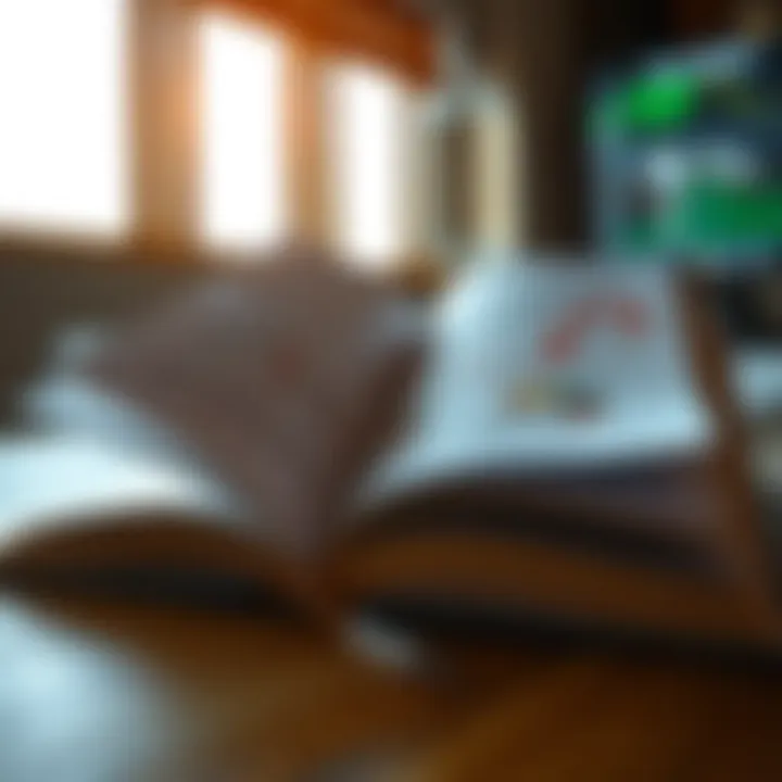 Open book with charts and graphs illustrating forex trading concepts