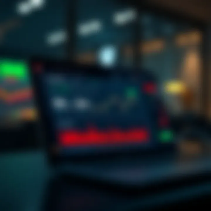 Dashboard of a stock trading app showing portfolio performance and market trends