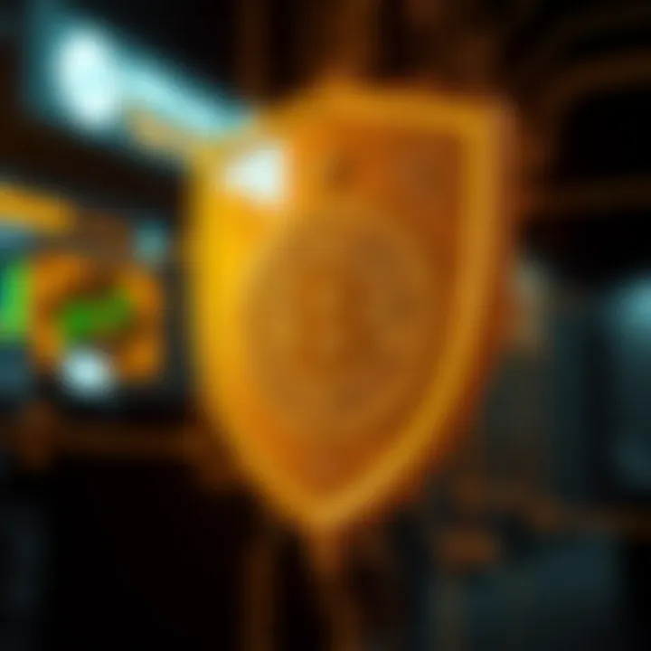 Enhanced Security Features for Bitcoin Trading in Nigeria Secure digital shield representing strong protection for Bitcoin transactions in Nigeria