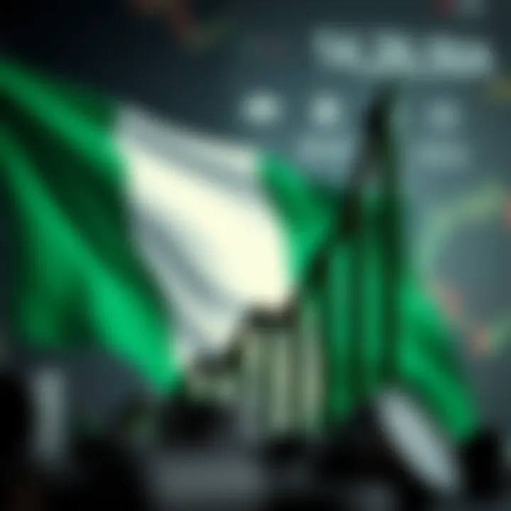 Graph showing upward trend with Nigerian flag in background symbolizing successful binary options trading