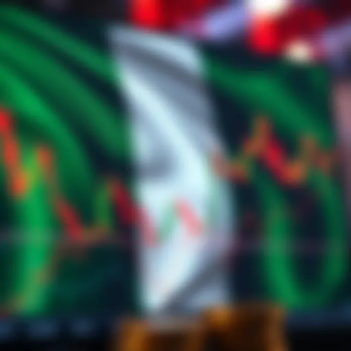 Graph showing cryptocurrency price trends alongside Nigerian flag highlighting local trading conditions