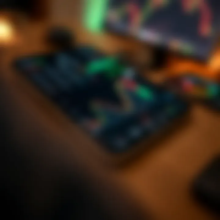 Forex Trading App Interface with Real-Time Market Data Mobile phone screen displaying a forex trading app interface with charts and currency pairs