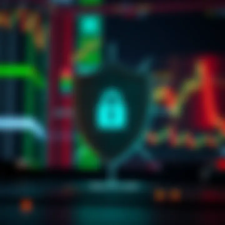 Security Features in Forex Trading Platforms Secure digital shield symbolizing protection for online forex trading activities