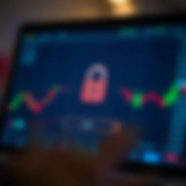 Secure login screen with encryption symbols representing platform security