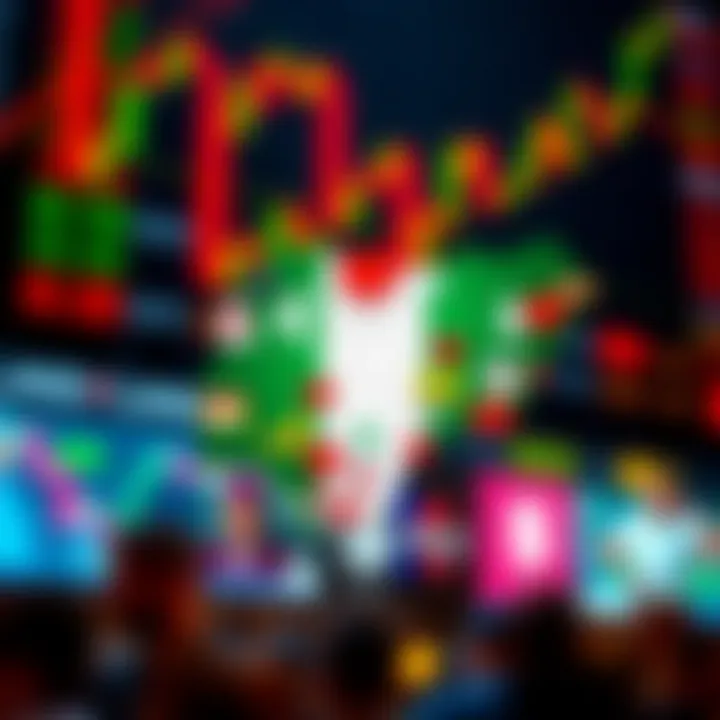 Illustration of a map of Nigeria with forex trading icons and symbols representing currency exchange