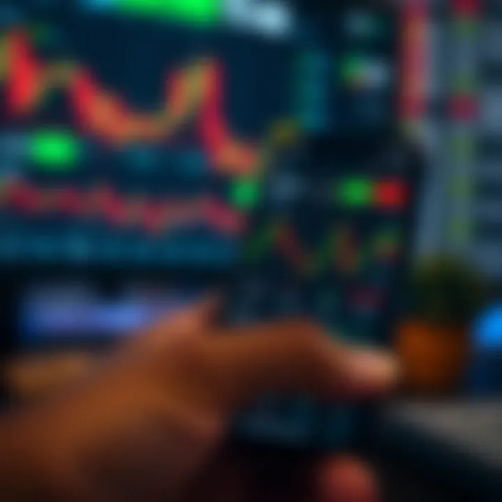 Smartphone displaying a user-friendly trading app interface with charts and market data