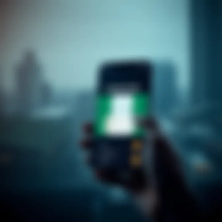 Mobile phone displaying secure login screen with blockchain security icons and Nigerian flag