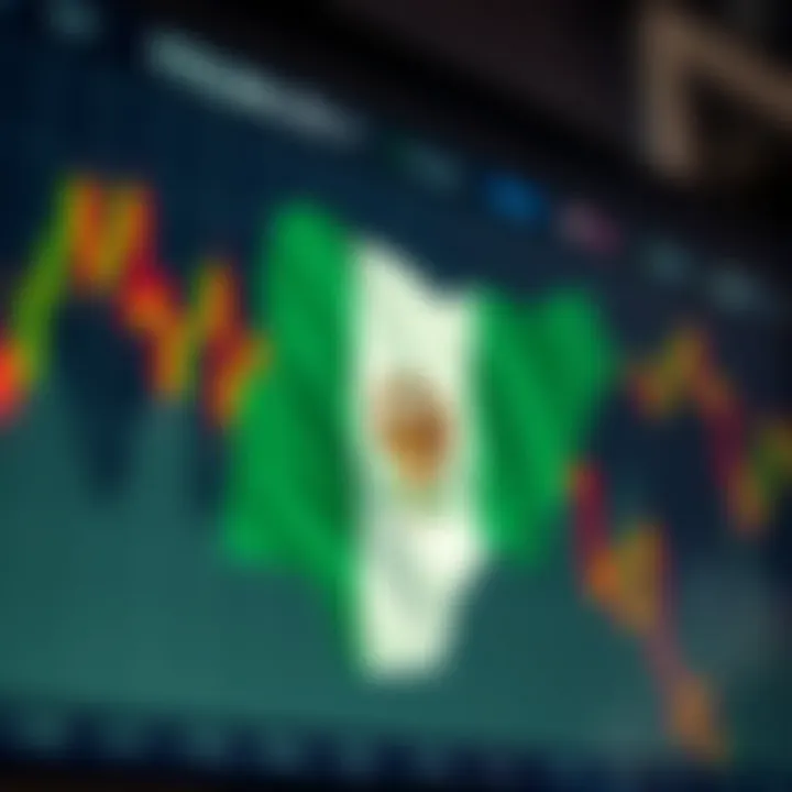 Graph showing forex market trends with Nigerian flag overlay