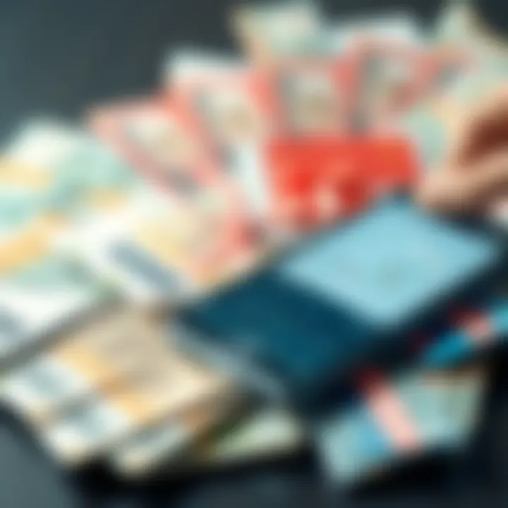 Digital illustration showing Nigerian currency bills and various gift cards with a smartphone displaying a trading app interface