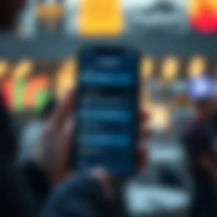 Mobile phone screen displaying a Telegram app interface with a forex trading group chat showing market updates and trading signals