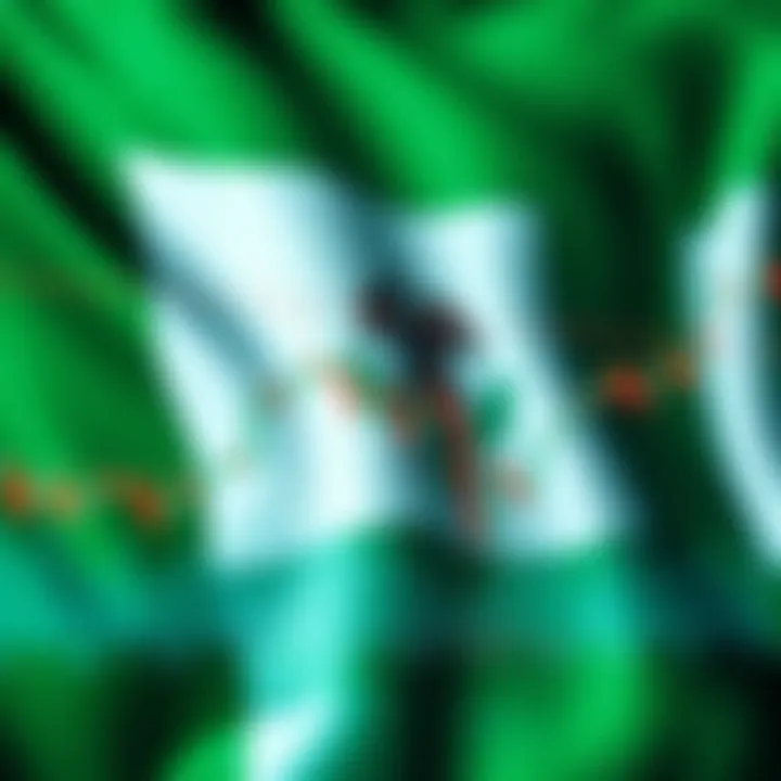 Graph showing forex trading trends with Nigerian flag background