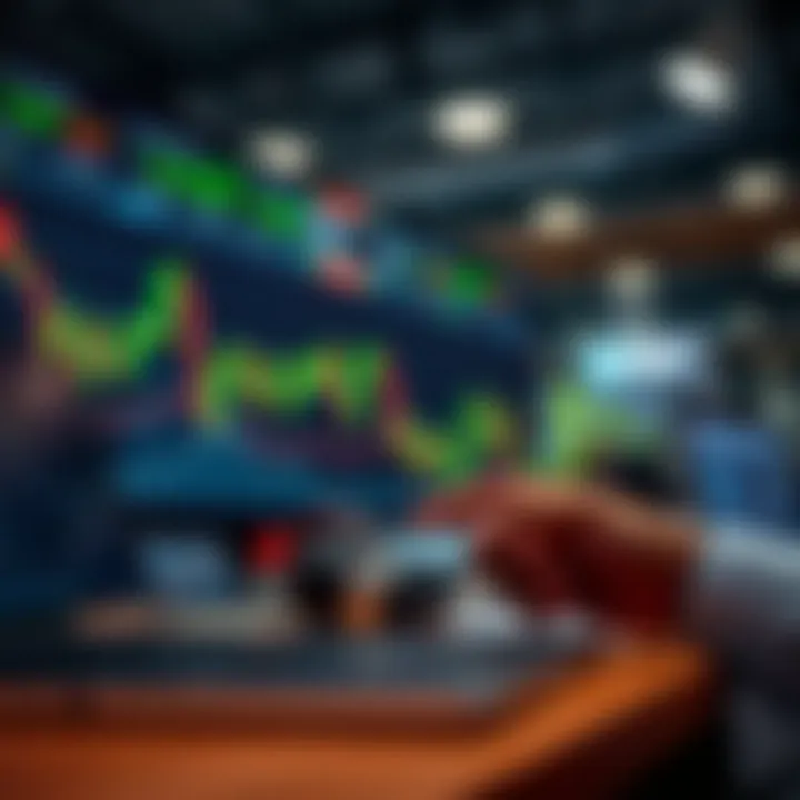 Conceptual illustration of risk management and strategy charts in forex trading