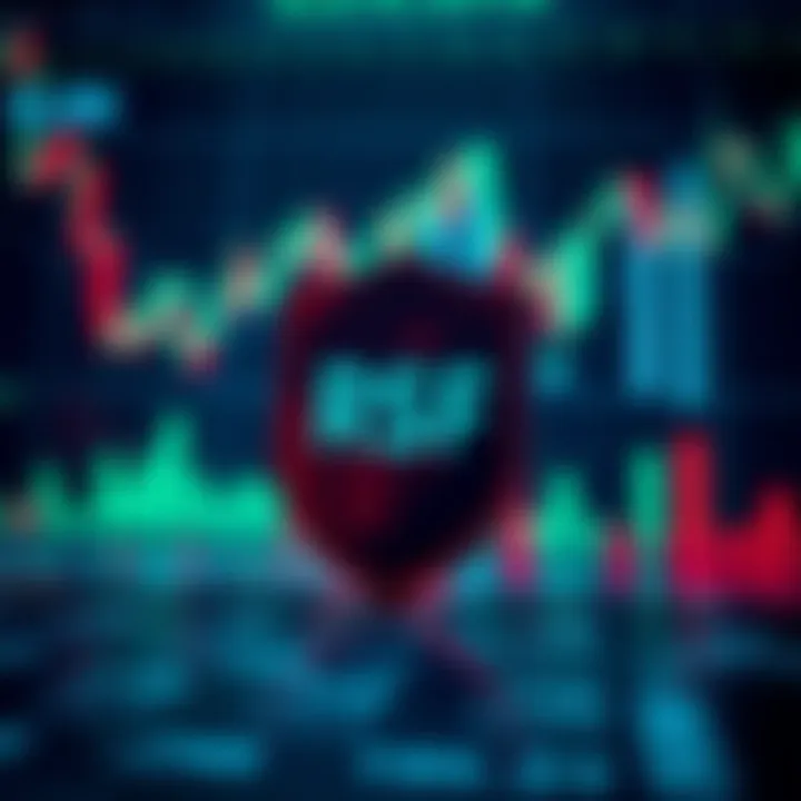 Risk Management Concepts for Successful Forex Trading Conceptual illustration of risk management in forex trading with graphs and shield symbol