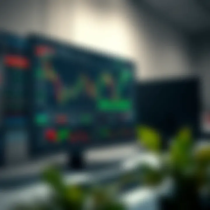 Computer screen displaying currency trading platform with charts and data