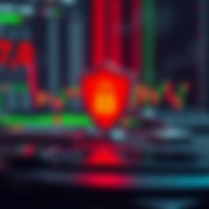 Illustration of secure forex trading platform with shield and mobile devices