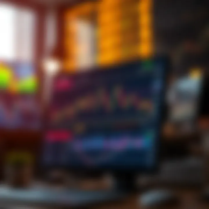 Illustration of forex trading platform interface displaying currency charts and trading options