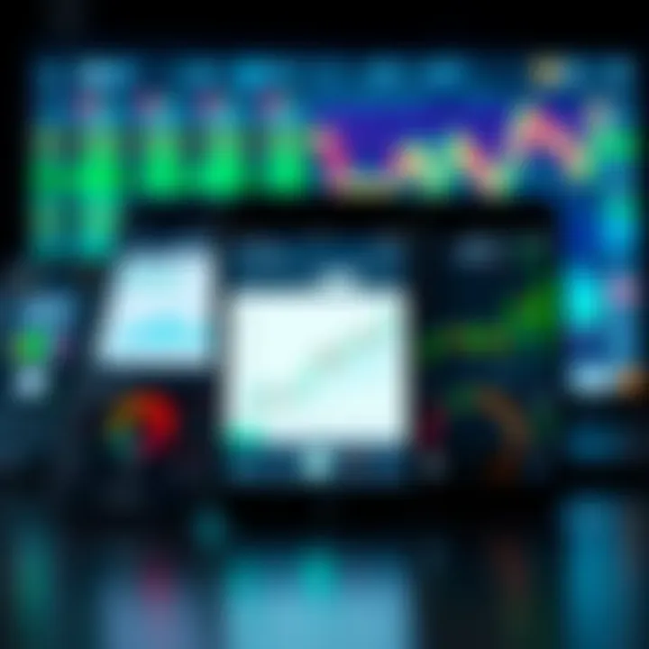 Illustration of various mobile devices showcasing forex trading tools and analytics
