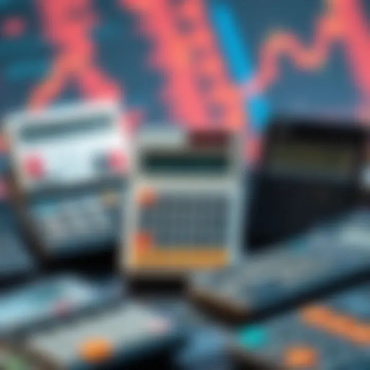 Visual representation of different types of binary calculators and their applications in various fields