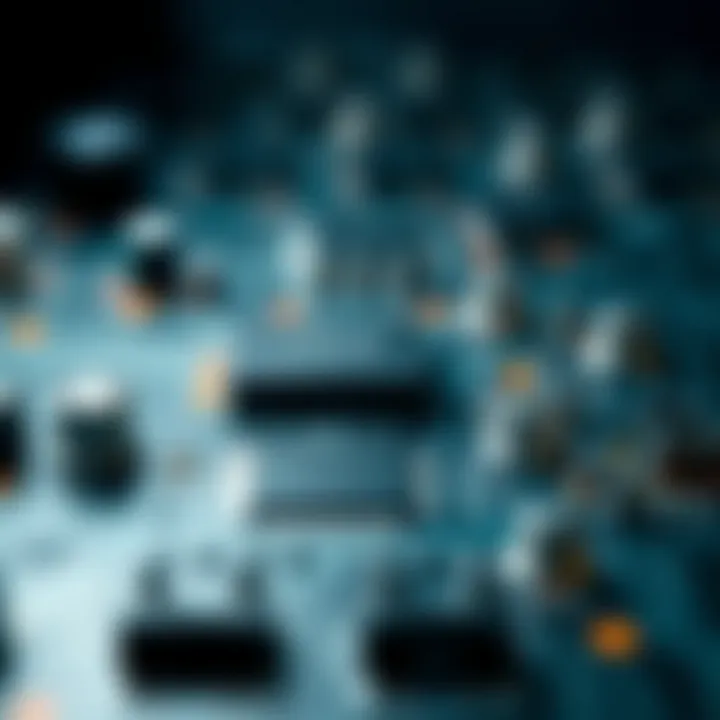 Digital circuit layout showing components used to perform binary addition in computing