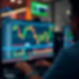 Digital interface displaying automated trading algorithms in action on a computer screen