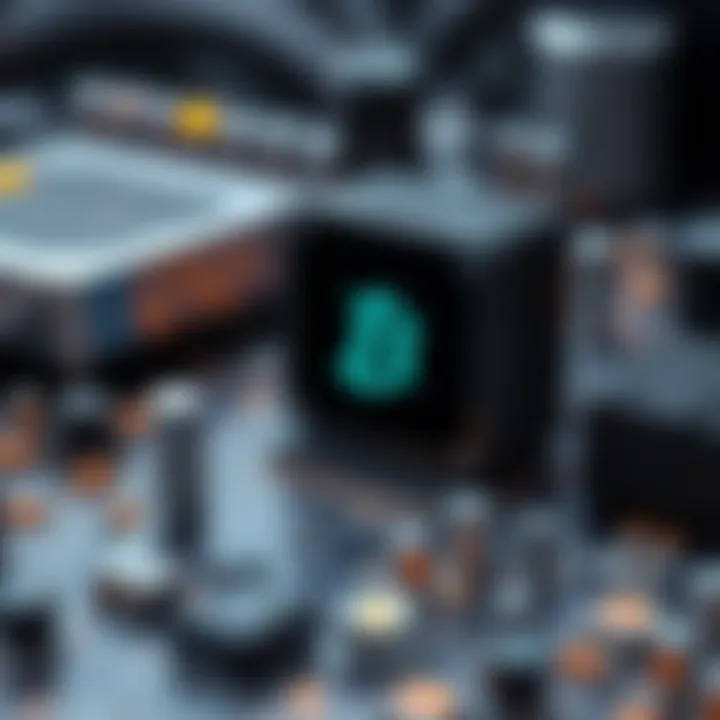 Illustration of electronic circuits showcasing binary signal transmission