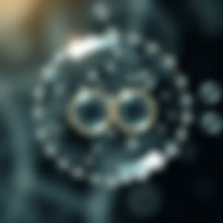 Diagram illustrating the division of a single-celled organism into two identical cells through binary fission