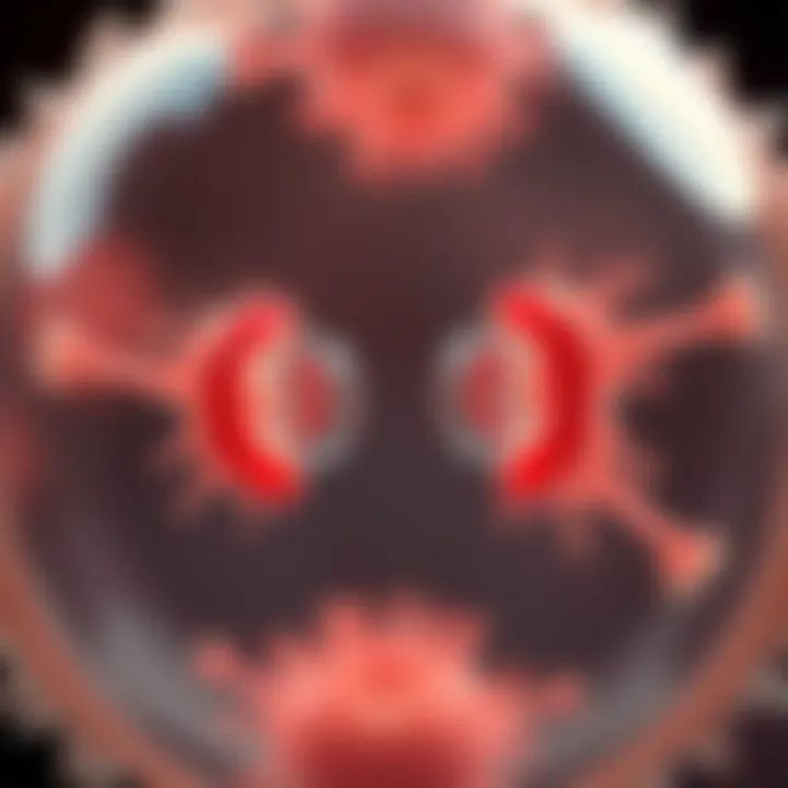 Microscopic view of an amoeba undergoing binary fission showing cell division