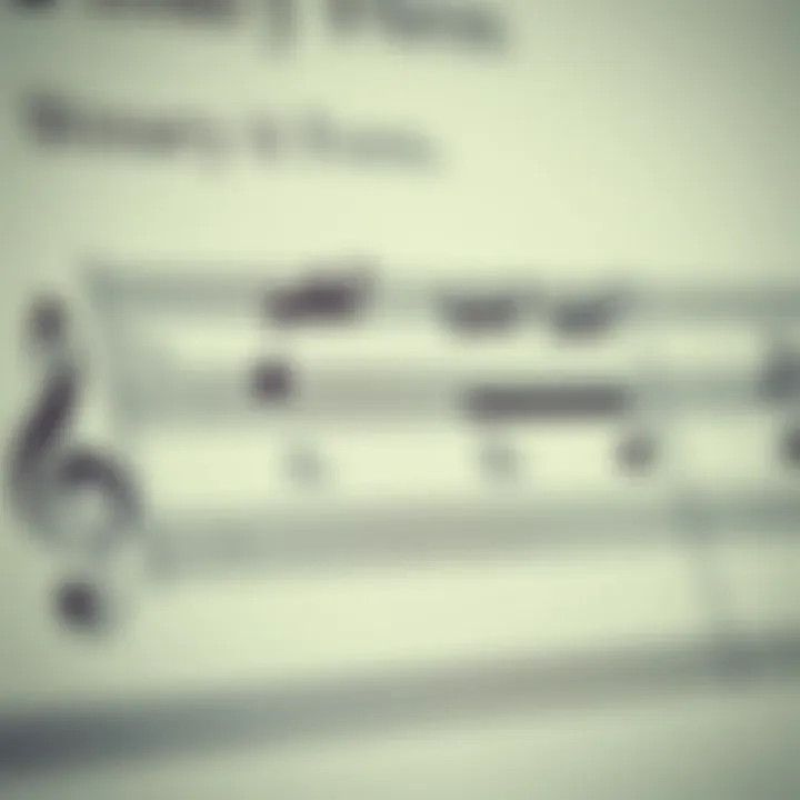 Musical staff displaying a binary form structure with two distinct sections labeled A and B