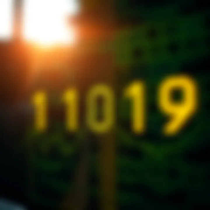 Visual representation of binary digits forming digital data