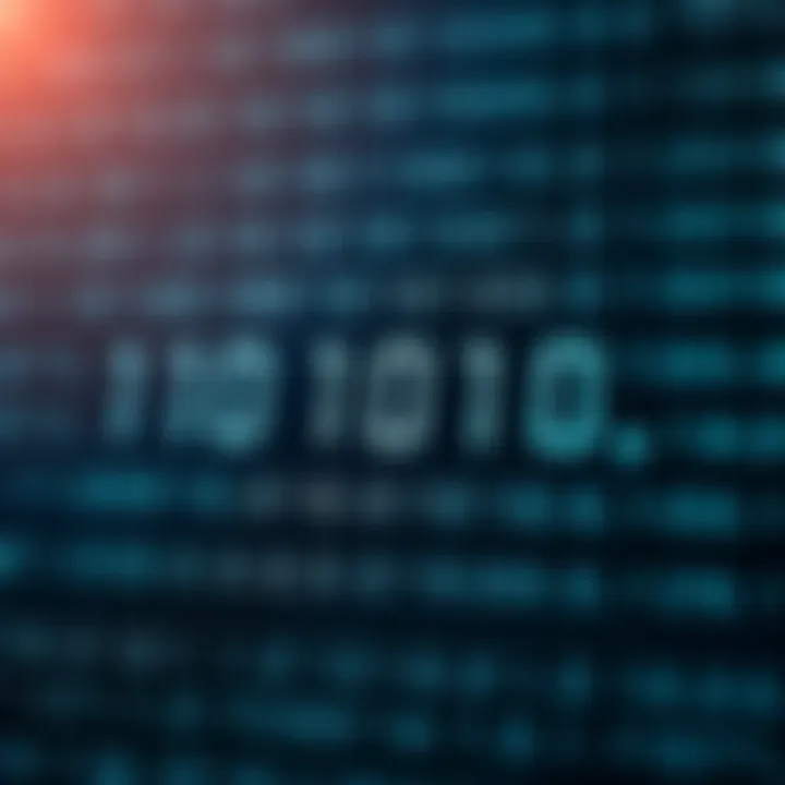 Diagram illustrating binary digits arranged to represent a mathematical value
