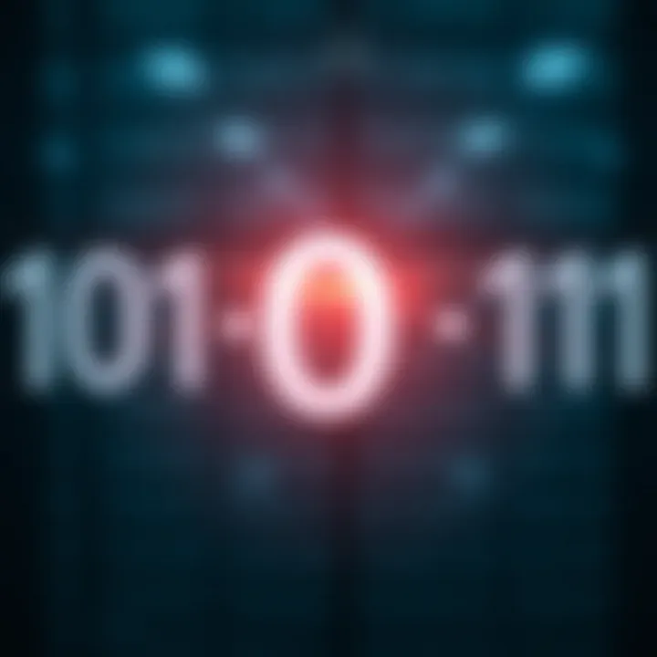 Diagram illustrating the binary number system with digits zero and one