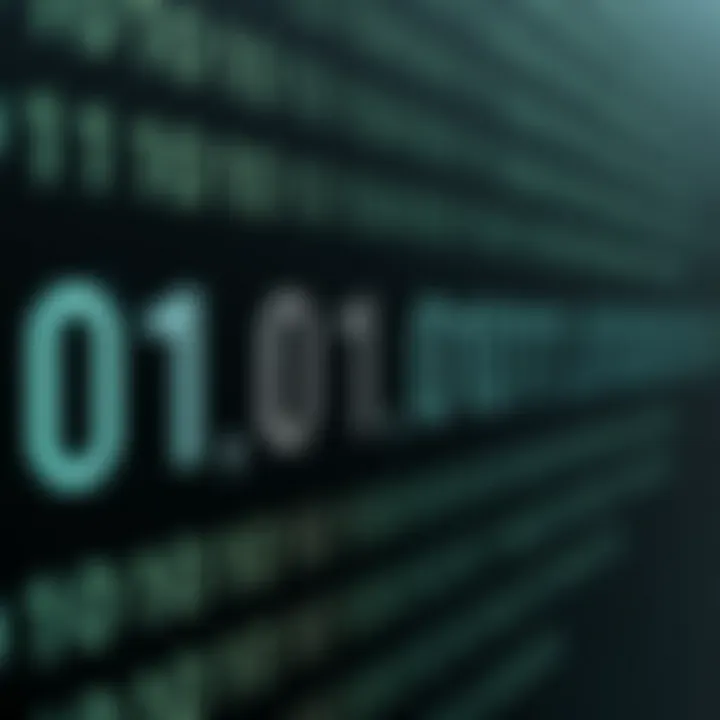 Illustration of Binary Number Sequence Visual depiction of binary digits arranged in a sequence illustrating the binary numbering system