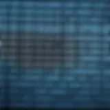 Diagram illustrating the binary numeral system with zeros and ones arranged in columns