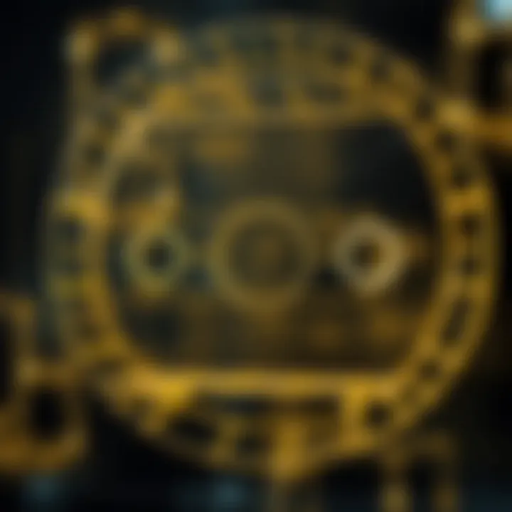 Diagram showing the interaction between two elements under a binary operation within a mathematical structure