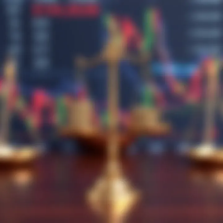 Conceptual illustration of legal scales balancing regulatory compliance with investment choices