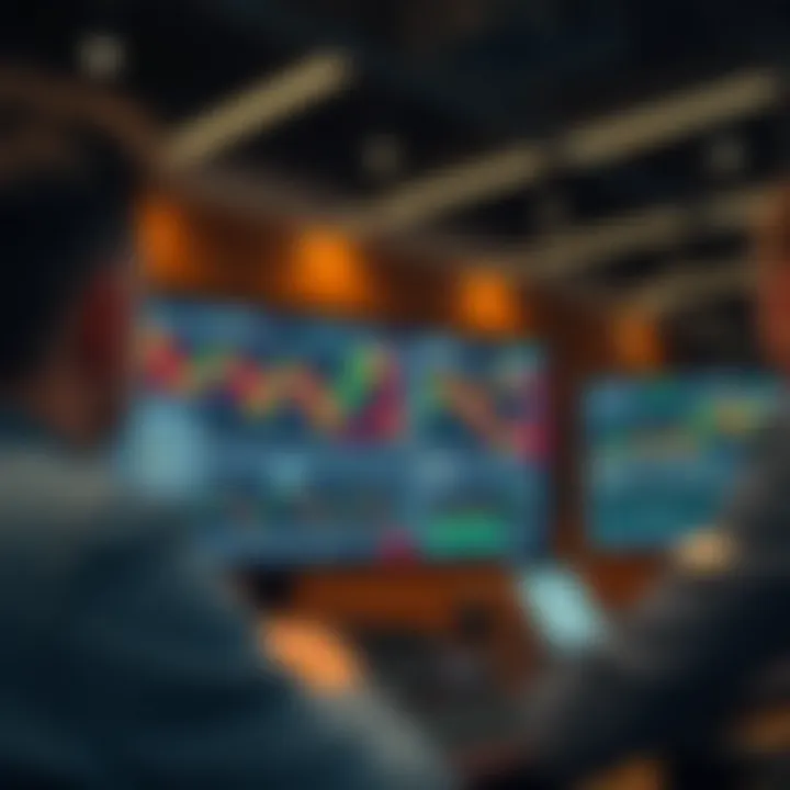 Online discussion platform displaying charts and financial graphs related to binary options trading