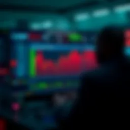 Illustration of a digital interface displaying risk management tools for financial trading