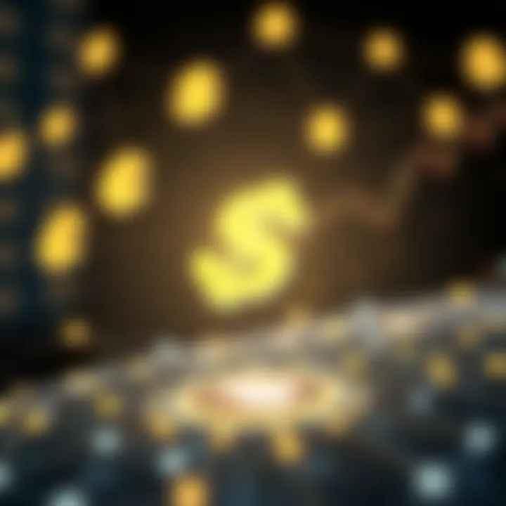 Abstract design featuring currency symbols interconnected by digital nodes representing forex trading networks