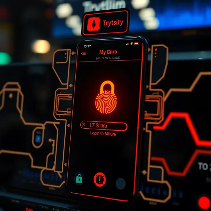Advanced Security Features in Crypto Trading Application Secure login screen with biometric authentication for a cryptocurrency trading application