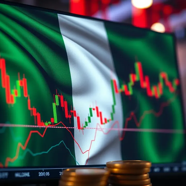 Navigating Features and Regulations for Crypto Trading in Nigeria Graph showing cryptocurrency price trends alongside Nigerian flag highlighting local trading conditions