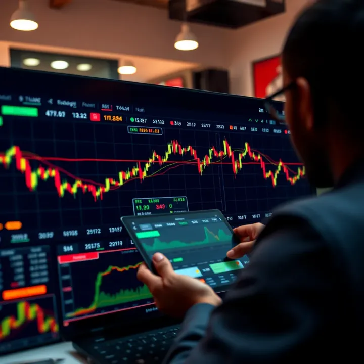 A user navigating a forex trading platform dashboard displaying charts and currency pairs