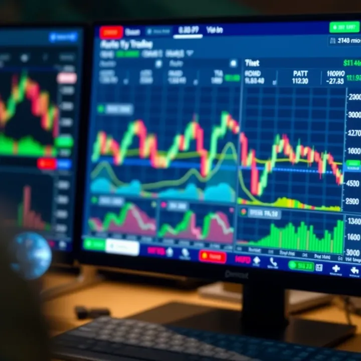 Forex Trading Platform Interface with Market Charts Interactive forex trading platform interface displaying charts and market data
